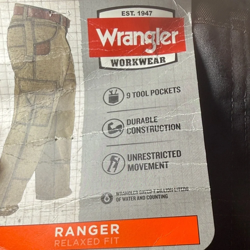 NEW! Wrangler Workwear 42x30 Ranger Pants Gray